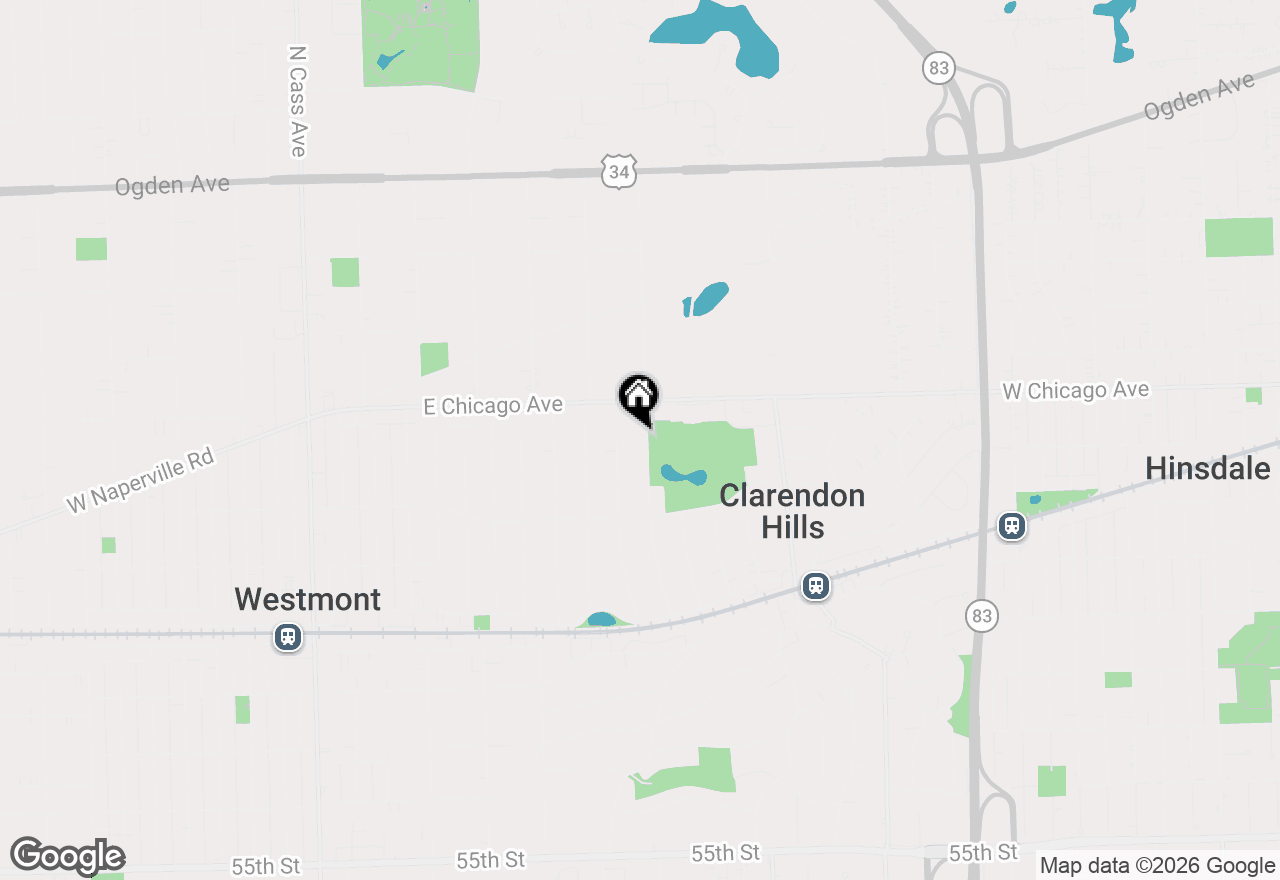 Map of 130 Oxford Avenue, Clarendon Hills, IL 60514