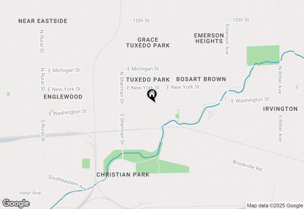 Map of 4114 E Washington Street, Indianapolis, IN 46201