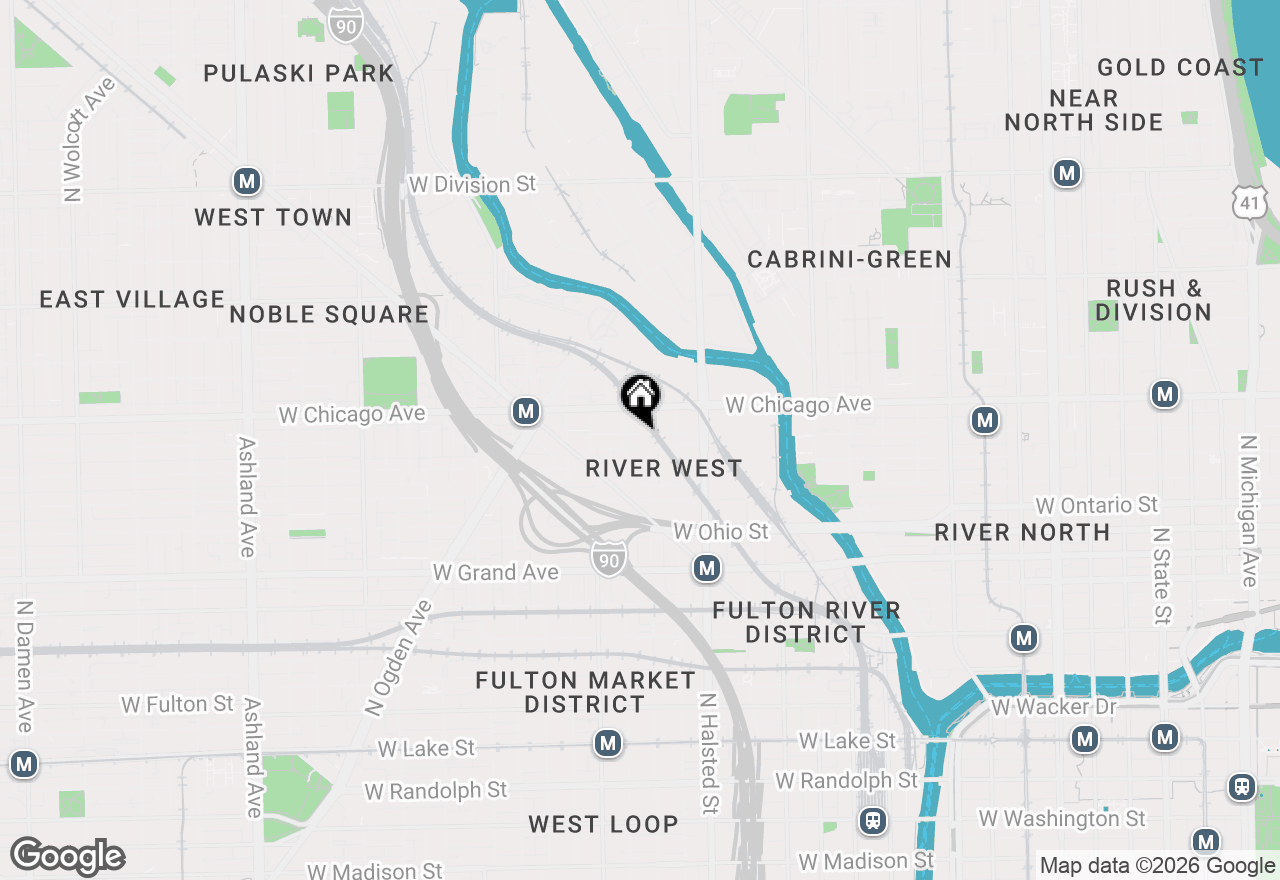 Map of 910 W Huron Street #1010, Chicago, IL 60642