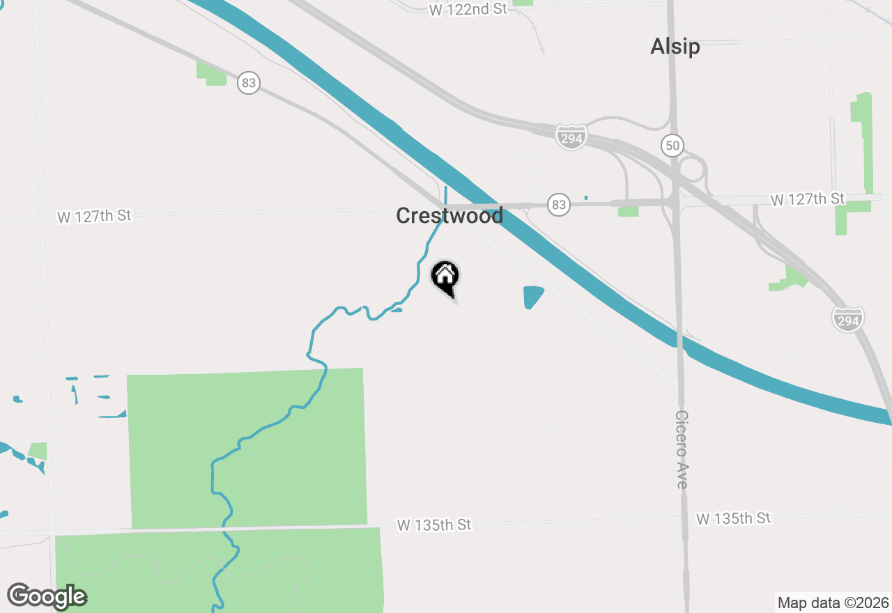 Map of 12912 W Playfield Drive, Crestwood, IL 60418