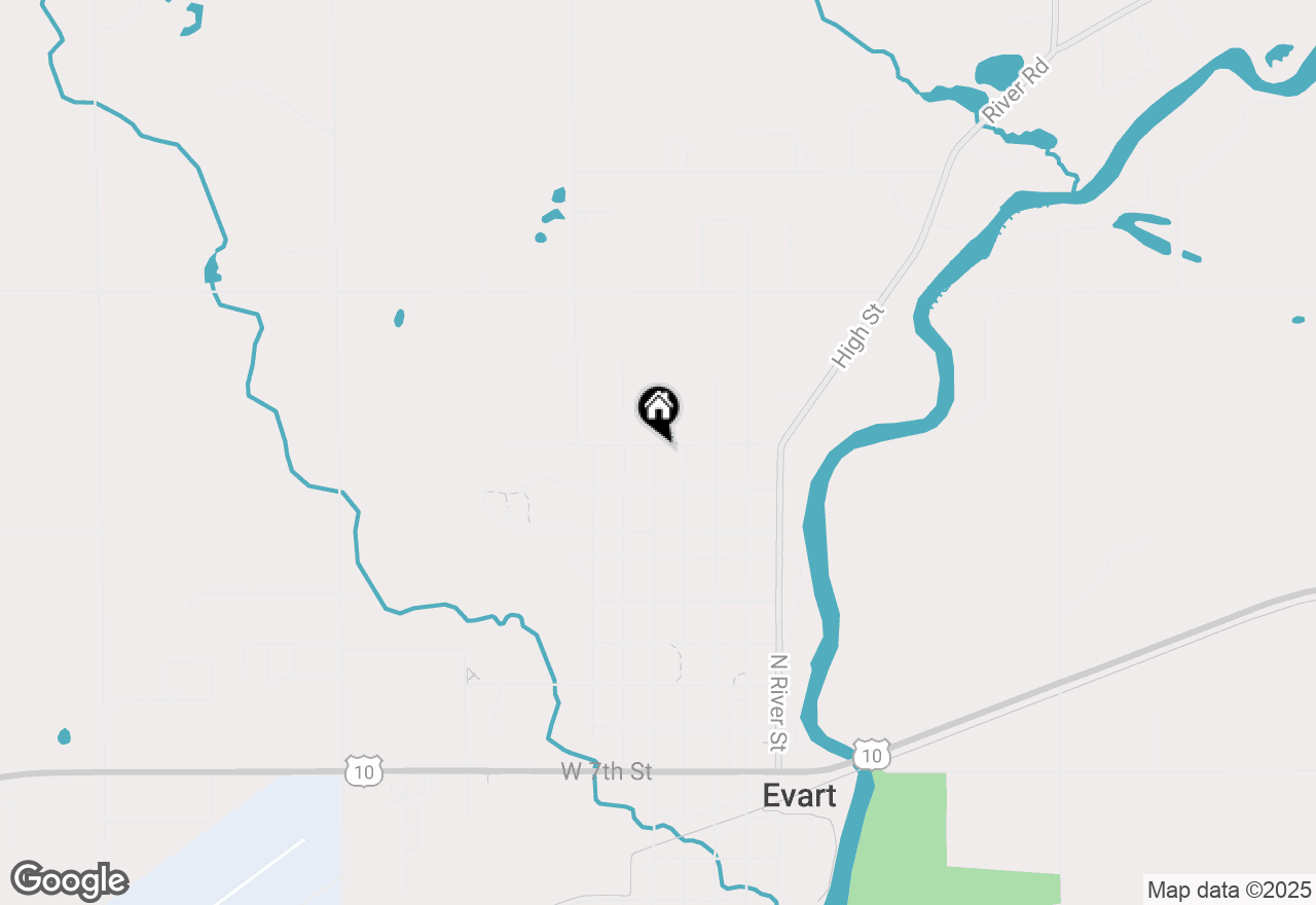 Map of 844 N Oak Street, Evart, MI 49631