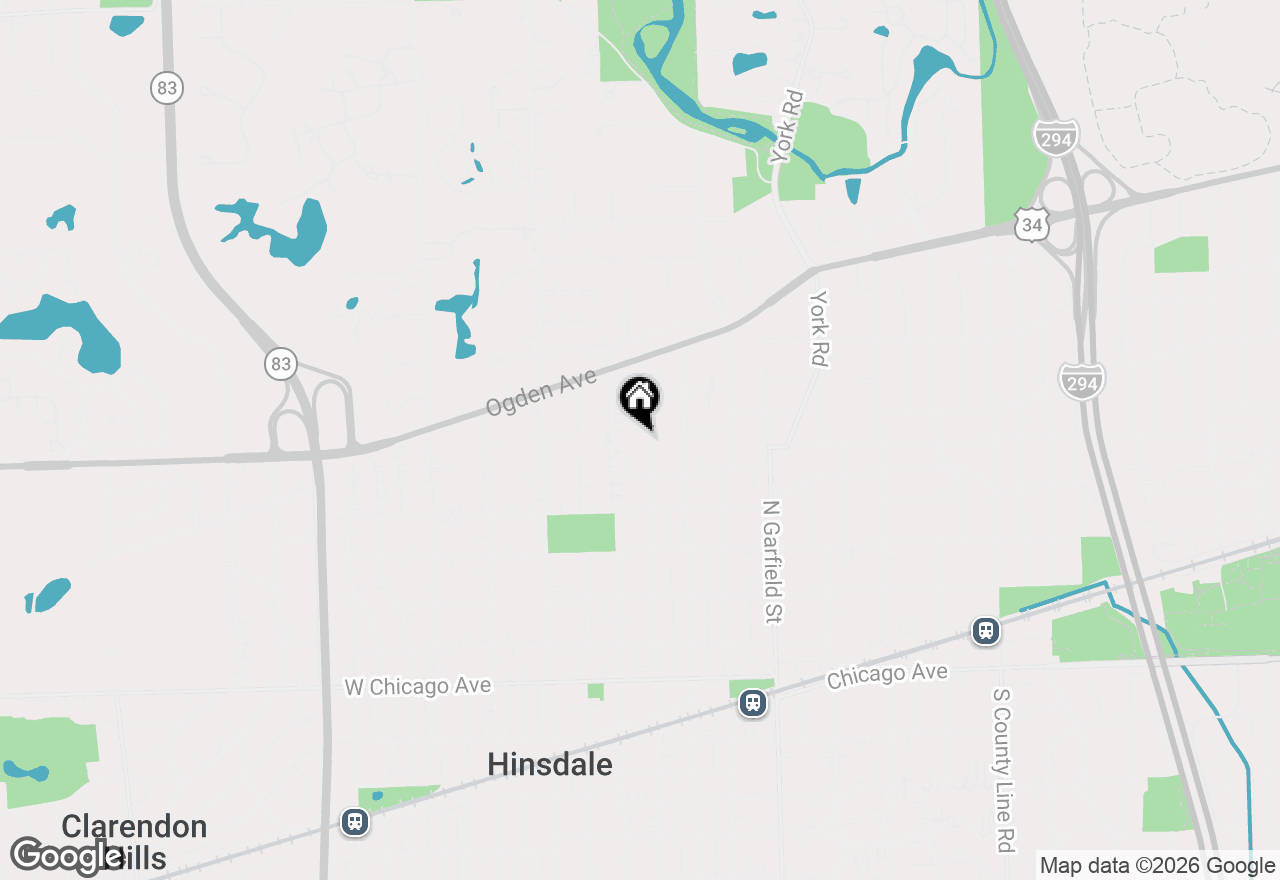 Map of 530 N Grant Street, Hinsdale, IL 60521