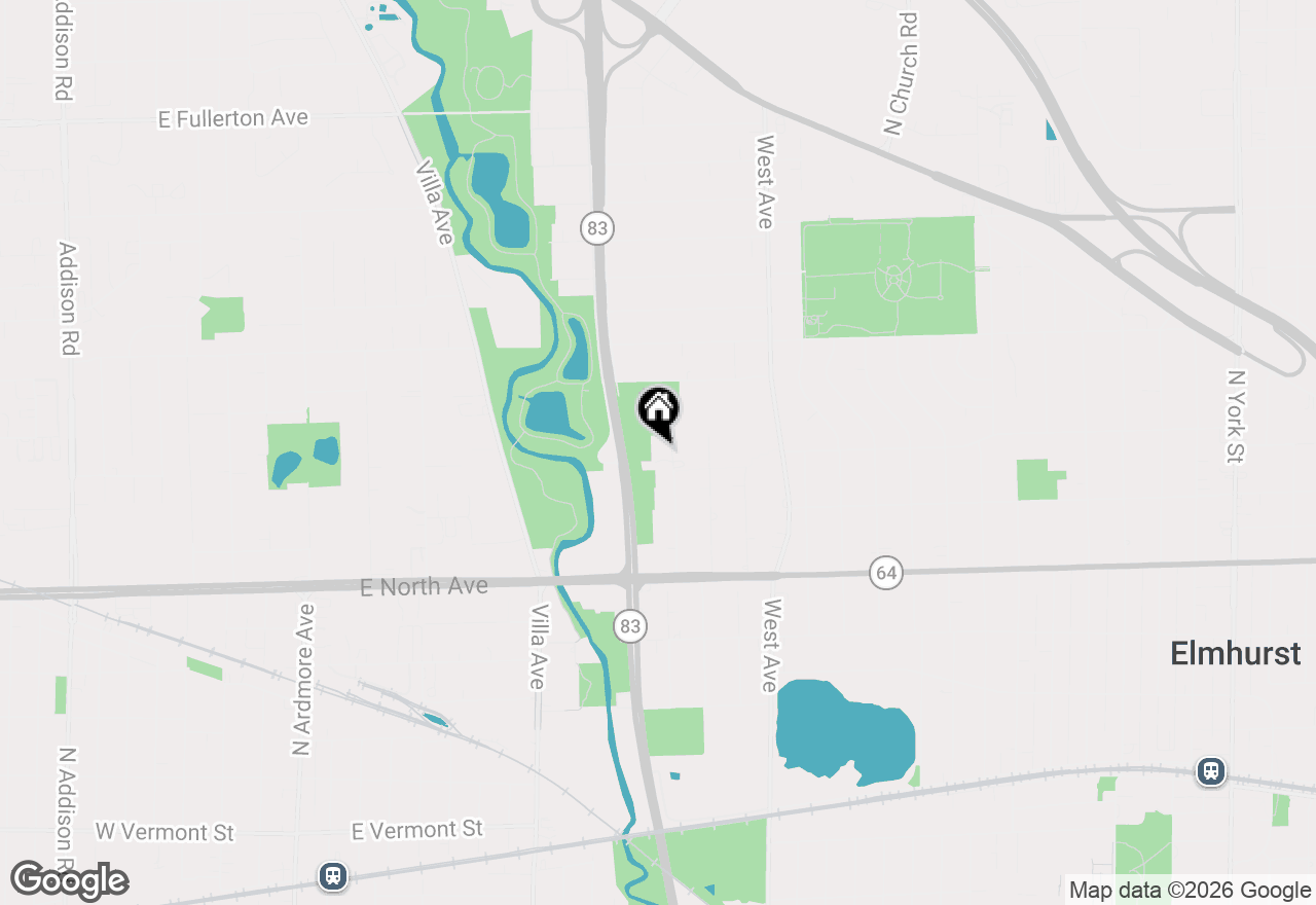 Map of 398 N River Glen Avenue, Elmhurst, IL 60126