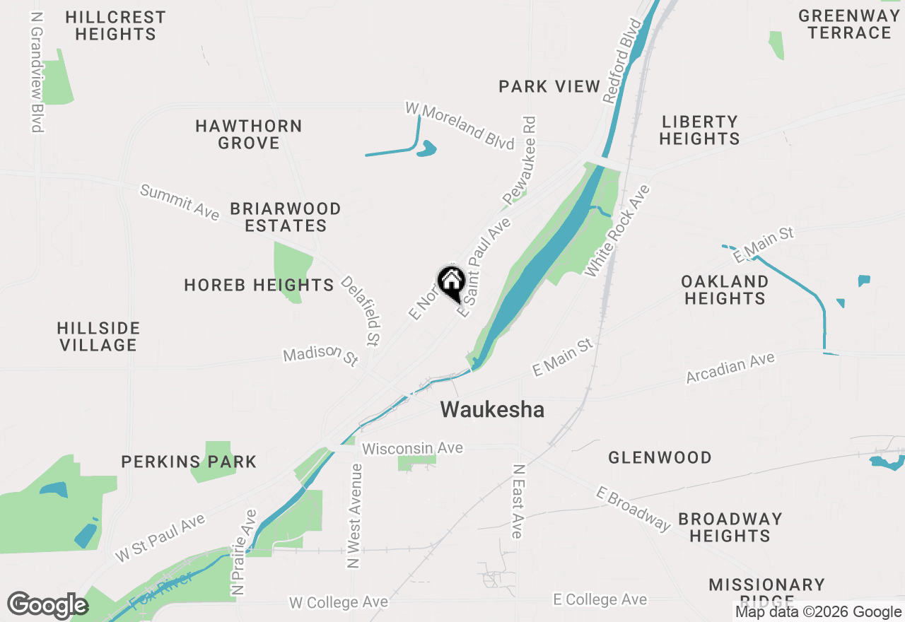Map of 213 Maria St, Waukesha, WI 53188