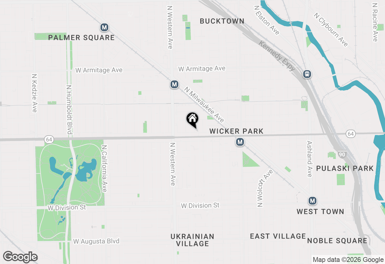 Map of 1617 N Oakley Avenue #E, Chicago, IL 60647
