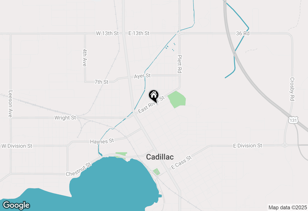 Map of 314 E River Street, Cadillac, MI 49601