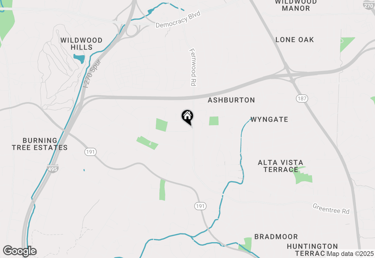 Map of 6521 Marywood Road, Bethesda, MD 20817