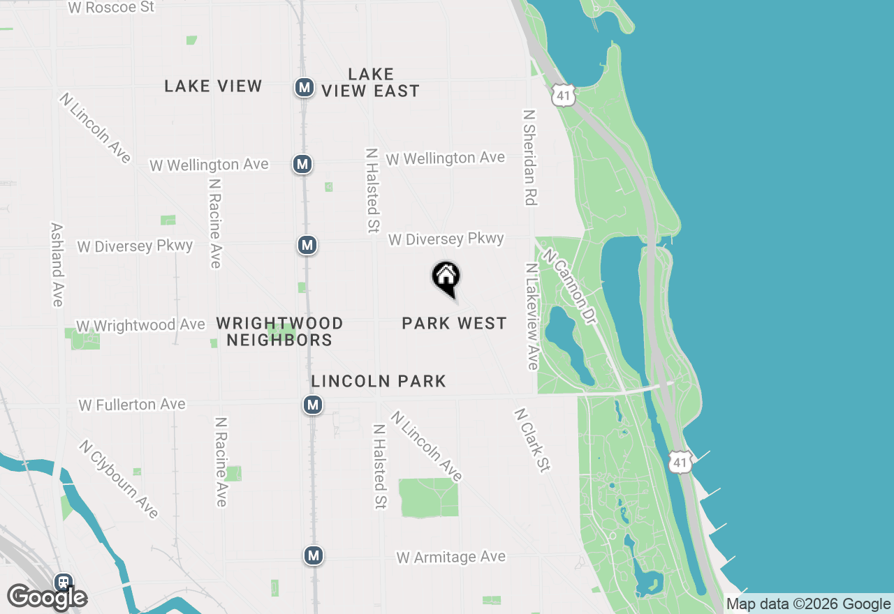 Map of 640 W Wrightwood Avenue #216, Chicago, IL 60614
