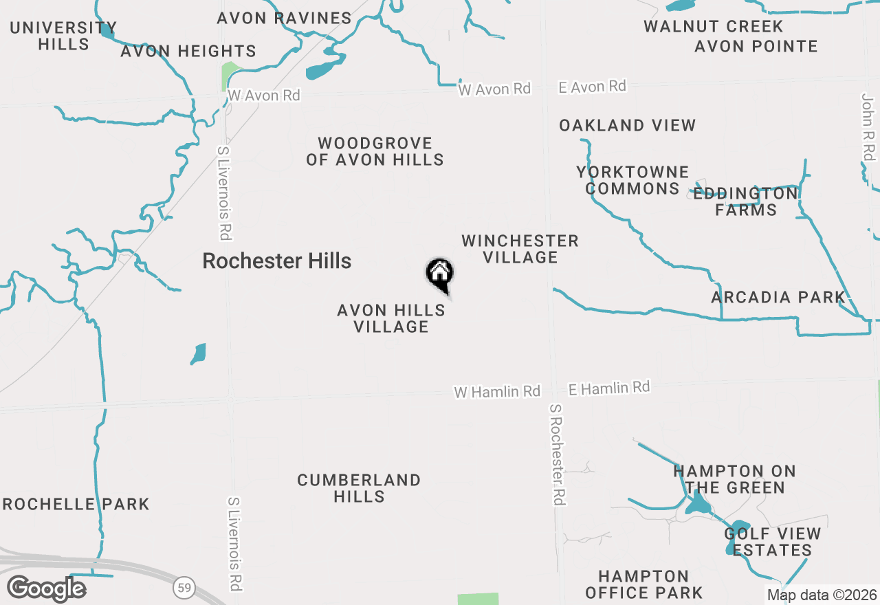 Map of 360 Sandalwood Drive, Rochester Hills, MI 48307