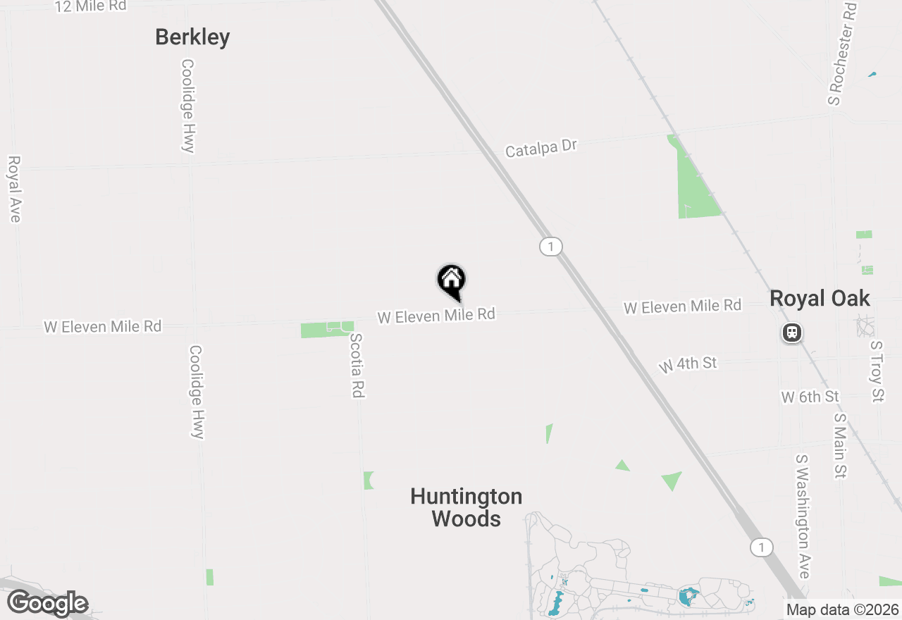 Map of 1240 W 11 Mile Road, Berkley, MI 48072