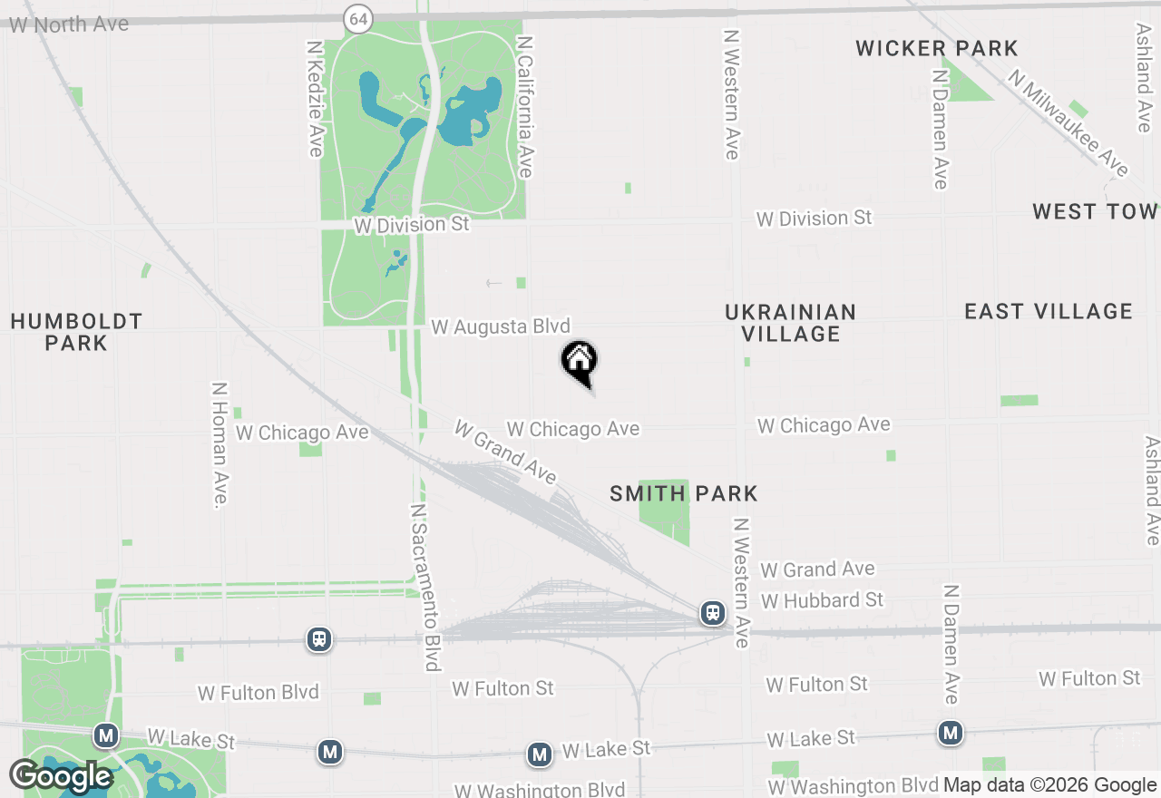 Map of 832 N Washtenaw Avenue #3, Chicago, IL 60622