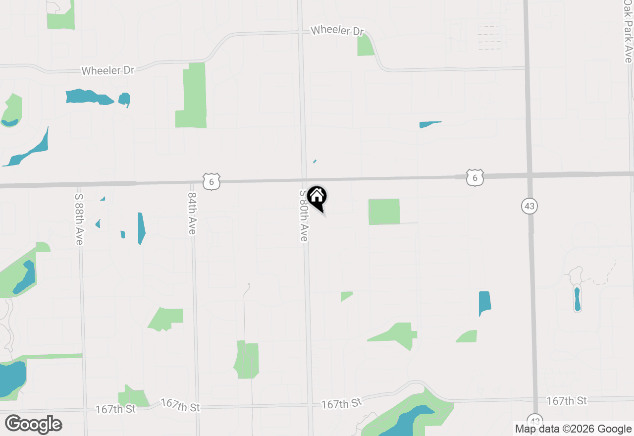 Map of (Address confidential), Tinley Park, Illinois 60477