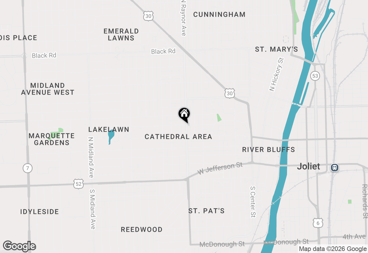 Map of 313 N Raynor Avenue, Joliet, IL 60435