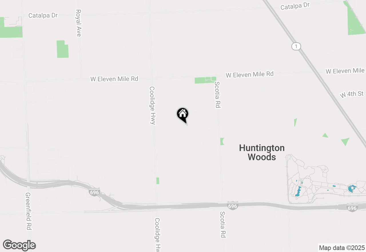 Map of 13111 Nadine Avenue, Huntington Woods, MI 48070