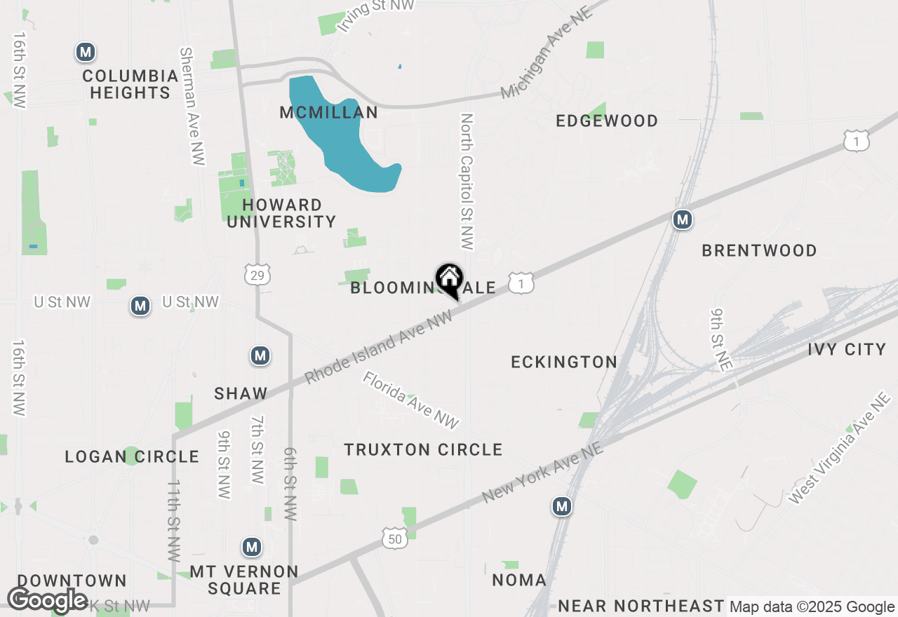 Map of 25 Rhode Island Avenue Nw, Washington, DC 20001