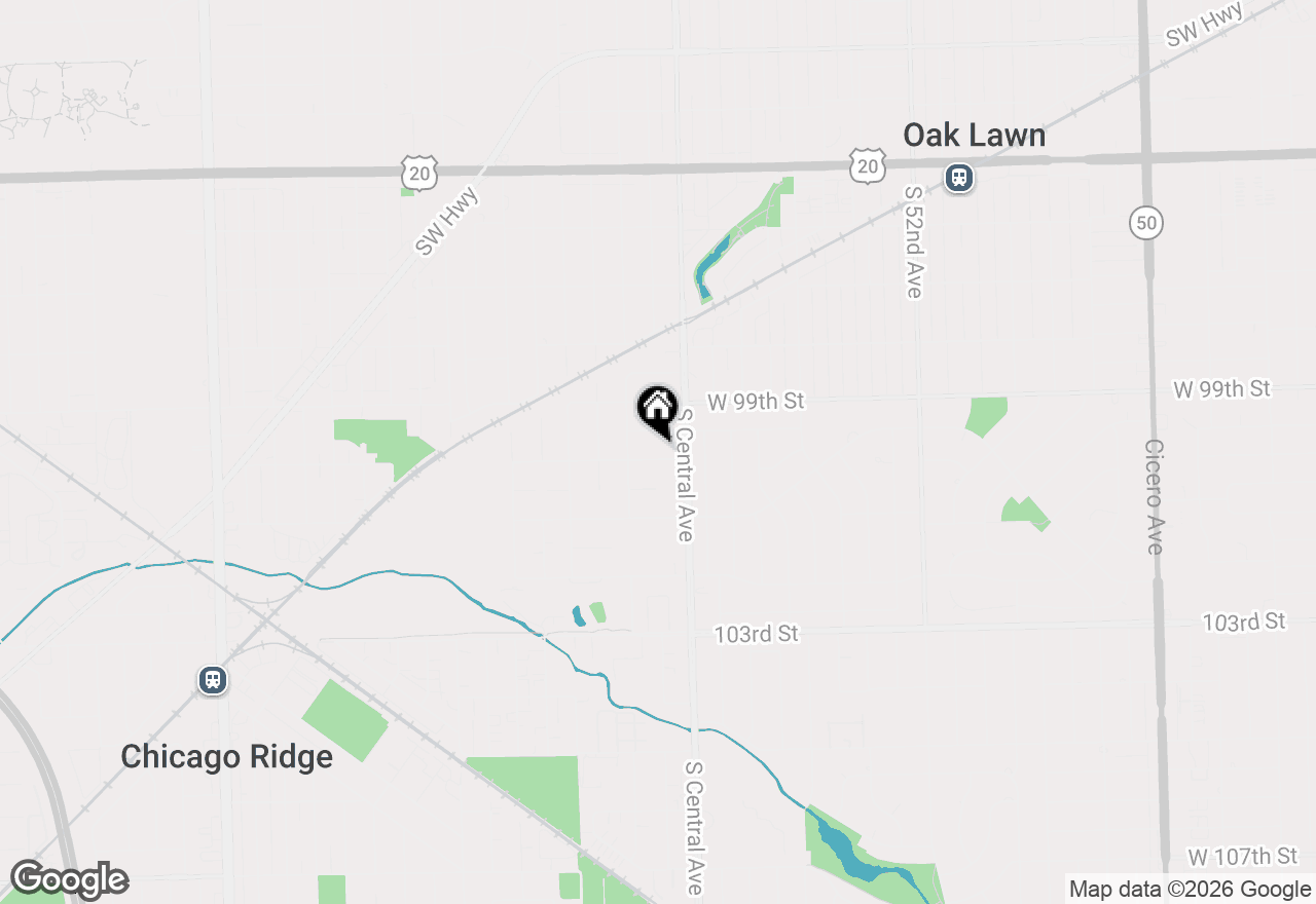 Map of 5616 W 100th Street, Oak Lawn, IL 60453
