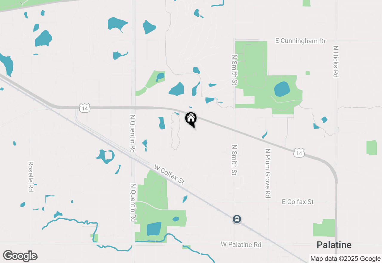 Map of 628 N Hidden Prairie Court, Palatine, IL 60067