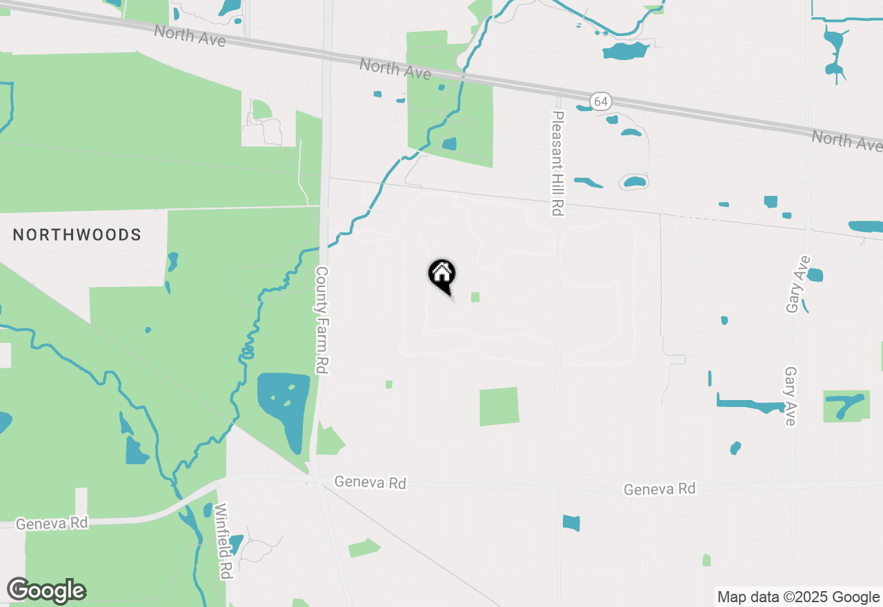 Map of 1N539 Turnberry Lane, Winfield, IL 60190