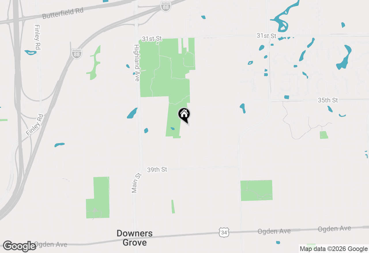 Map of 3700 Woodland Lane, Downers Grove, IL 60515