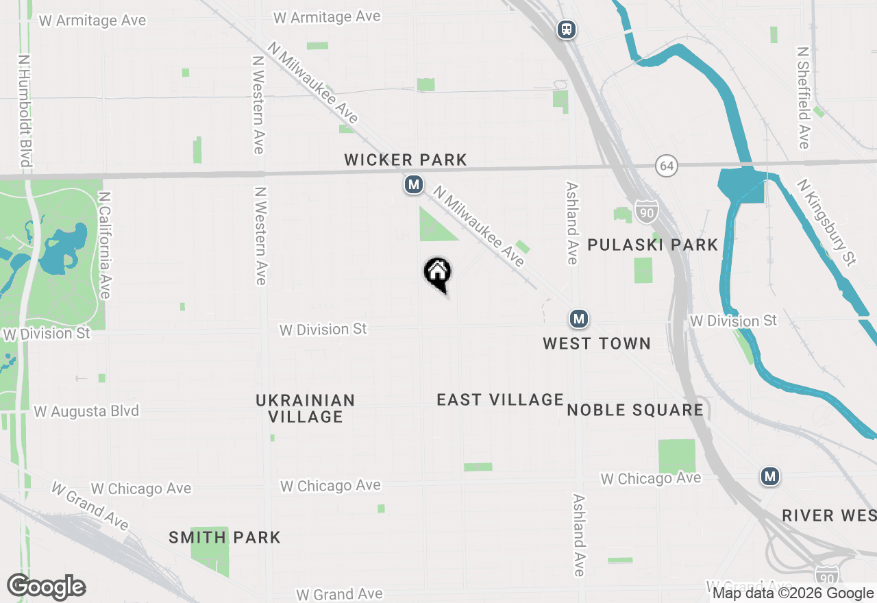 Map of 1932 W Crystal Street #1, Chicago, IL 60622