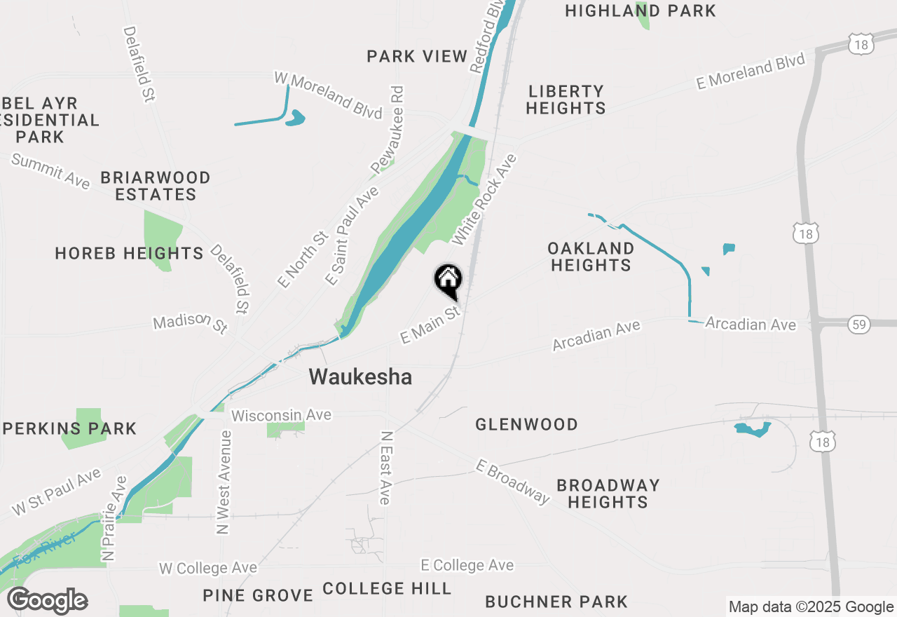 Map of 418 E Main St, Waukesha, WI 53186