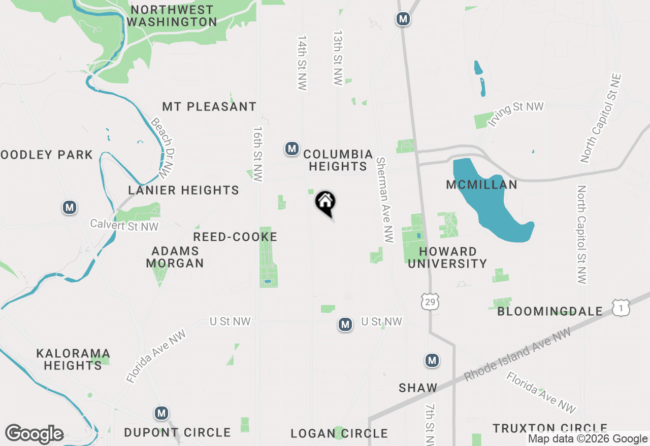 Map of 1324 Euclid Street Nw #1, Washington, DC 20009
