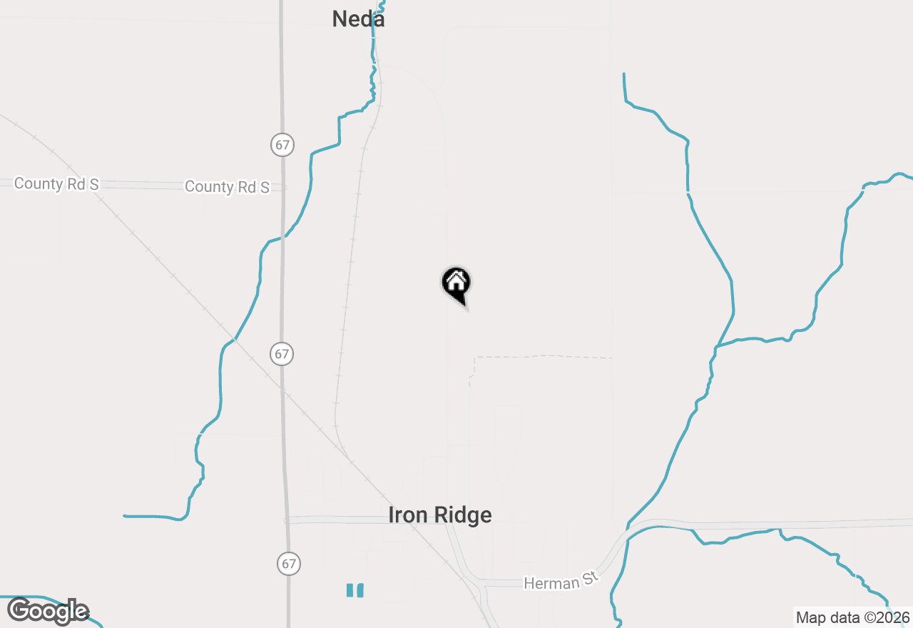 Map of N5940 E Neda Rd, Iron Ridge, WI 53035
