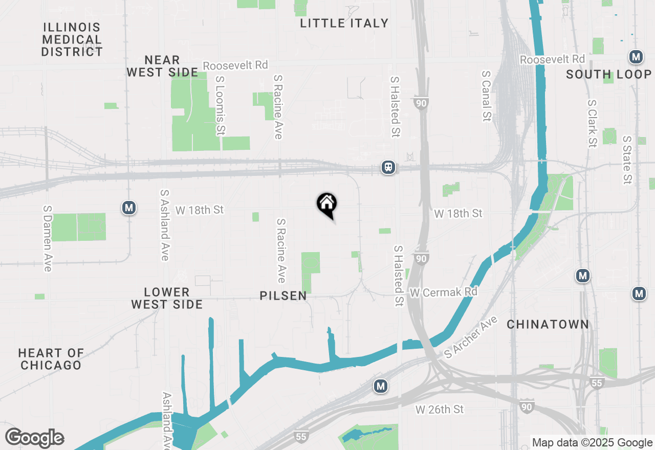 Map of 1024 W 19th Street #1, Chicago, IL 60608