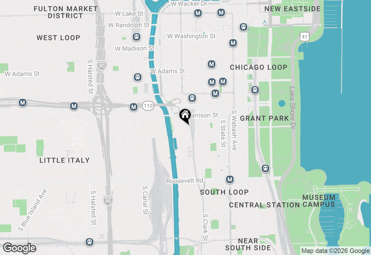 Map of 701 S Wells Street #2302, Chicago, IL 60607