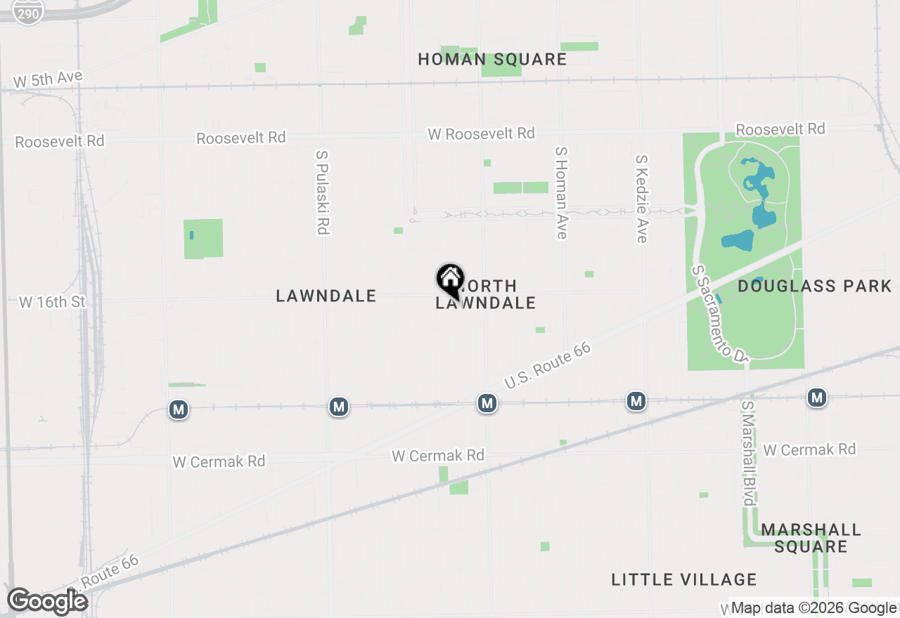 Map of 1621 S Lawndale Avenue #2-3, Chicago, IL 60623