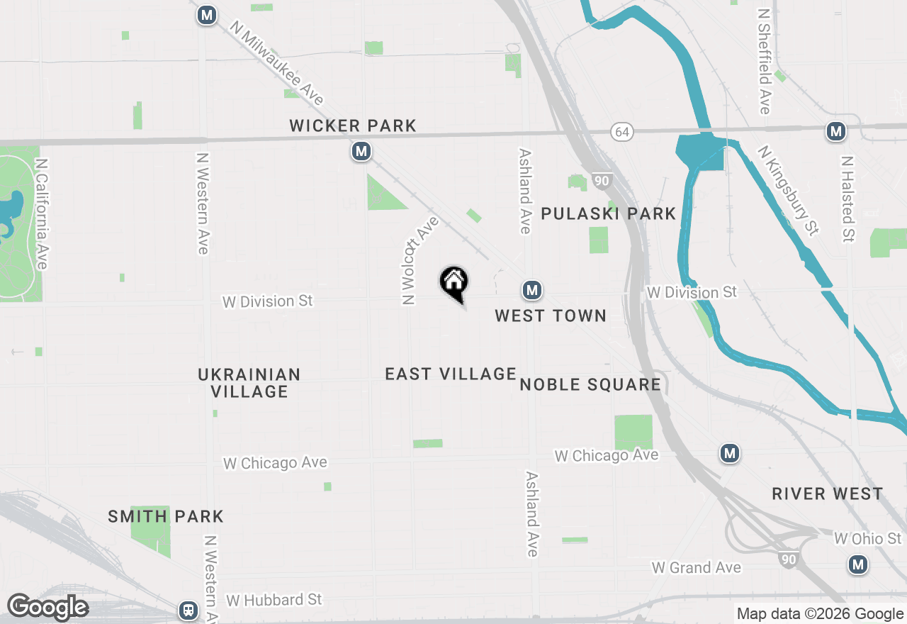 Map of 1137 N Wood Street #1F, Chicago, IL 60622
