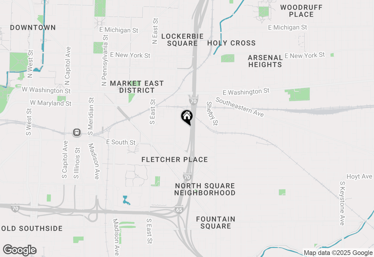 Map of 801 Bates Street, Indianapolis, IN 46202