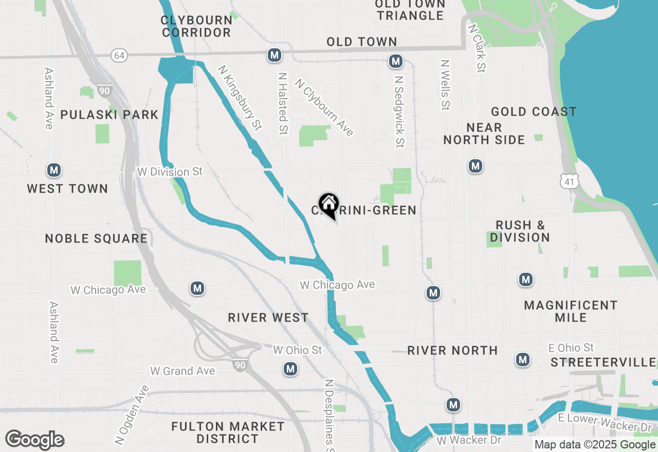 Map of 634 W Oak Street, Chicago, IL 60610