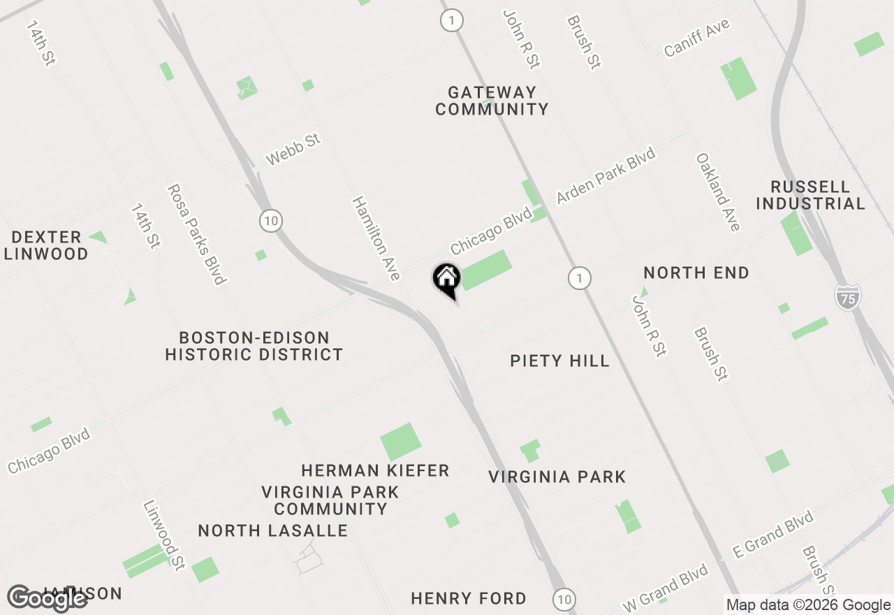 Map of 867 Edison Street, Detroit, MI 48202