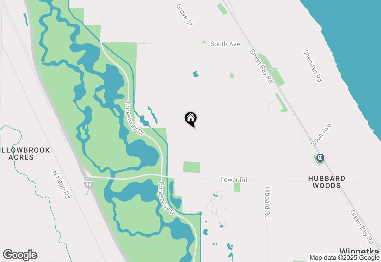 Map of 335 Brookside Lane, Glencoe, IL 60022