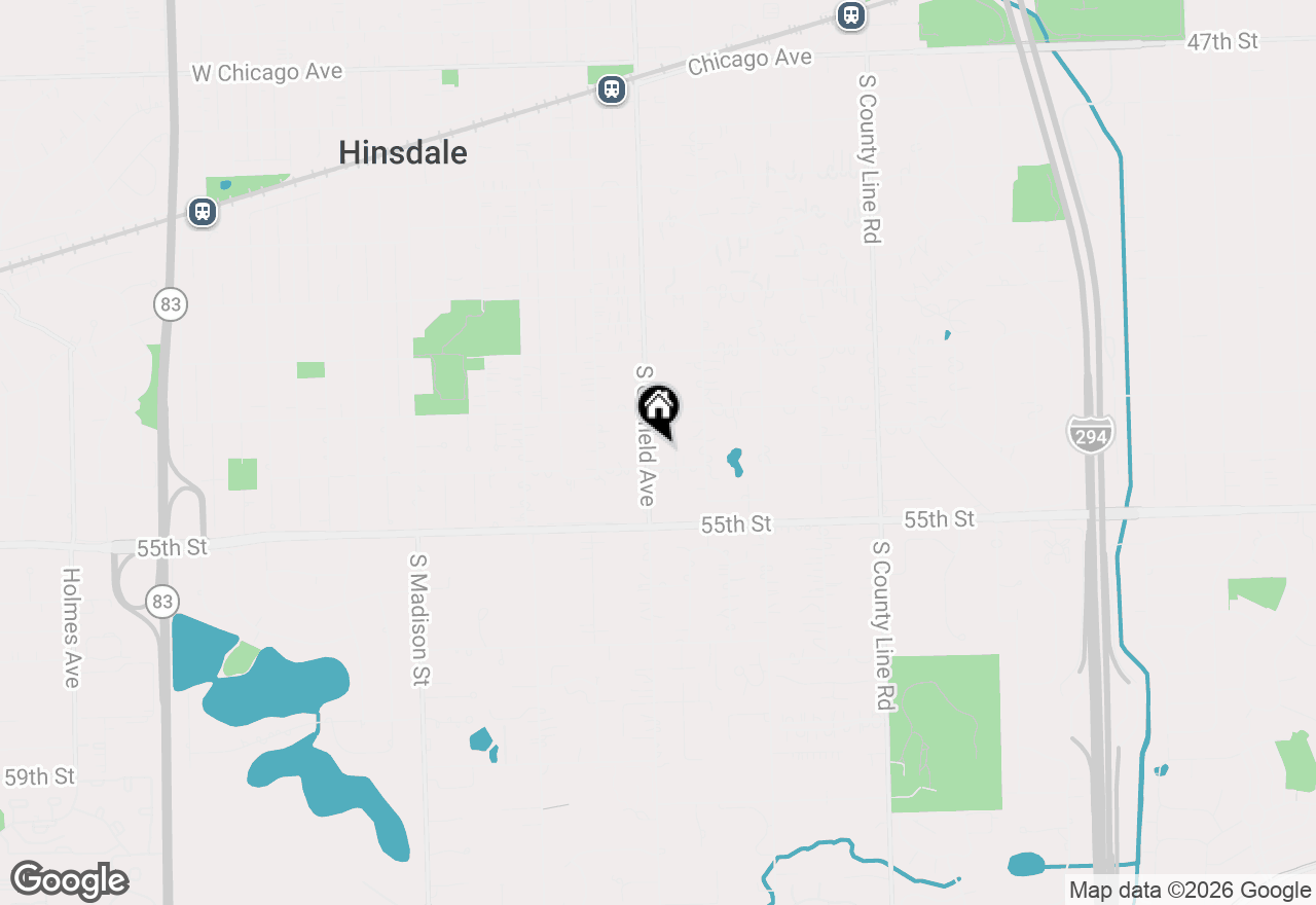 Map of 835 S Garfield Street, Hinsdale, IL 60521