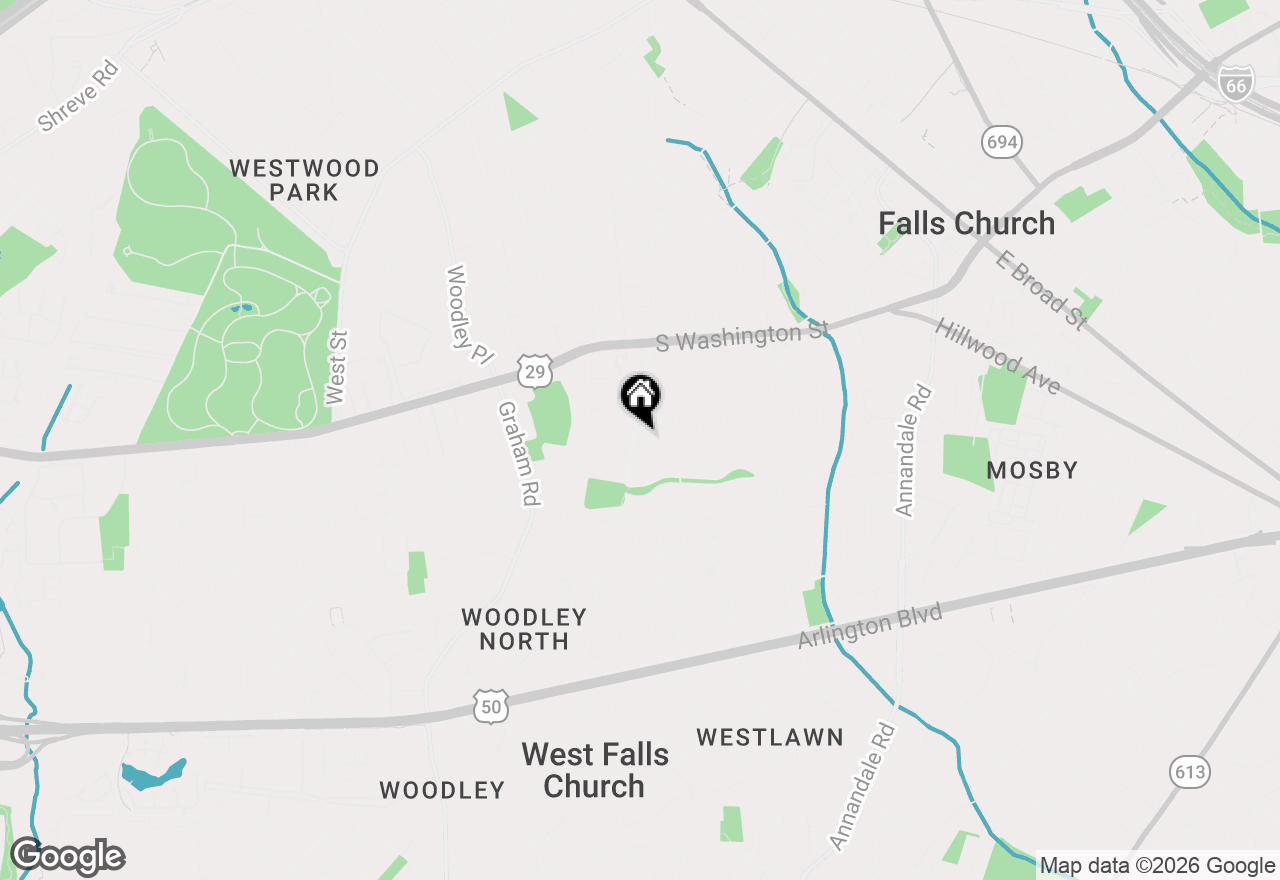 Map of 2833 Woodlawn Avenue, Falls Church, VA 22042