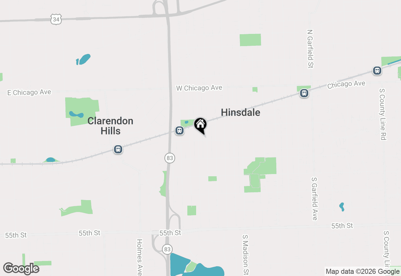 Map of 239 S Bruner Street, Hinsdale, IL 60521