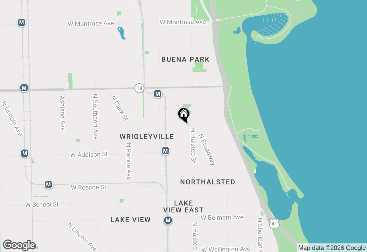 Map of 830 W Bradley Place #3S, Chicago, IL 60613