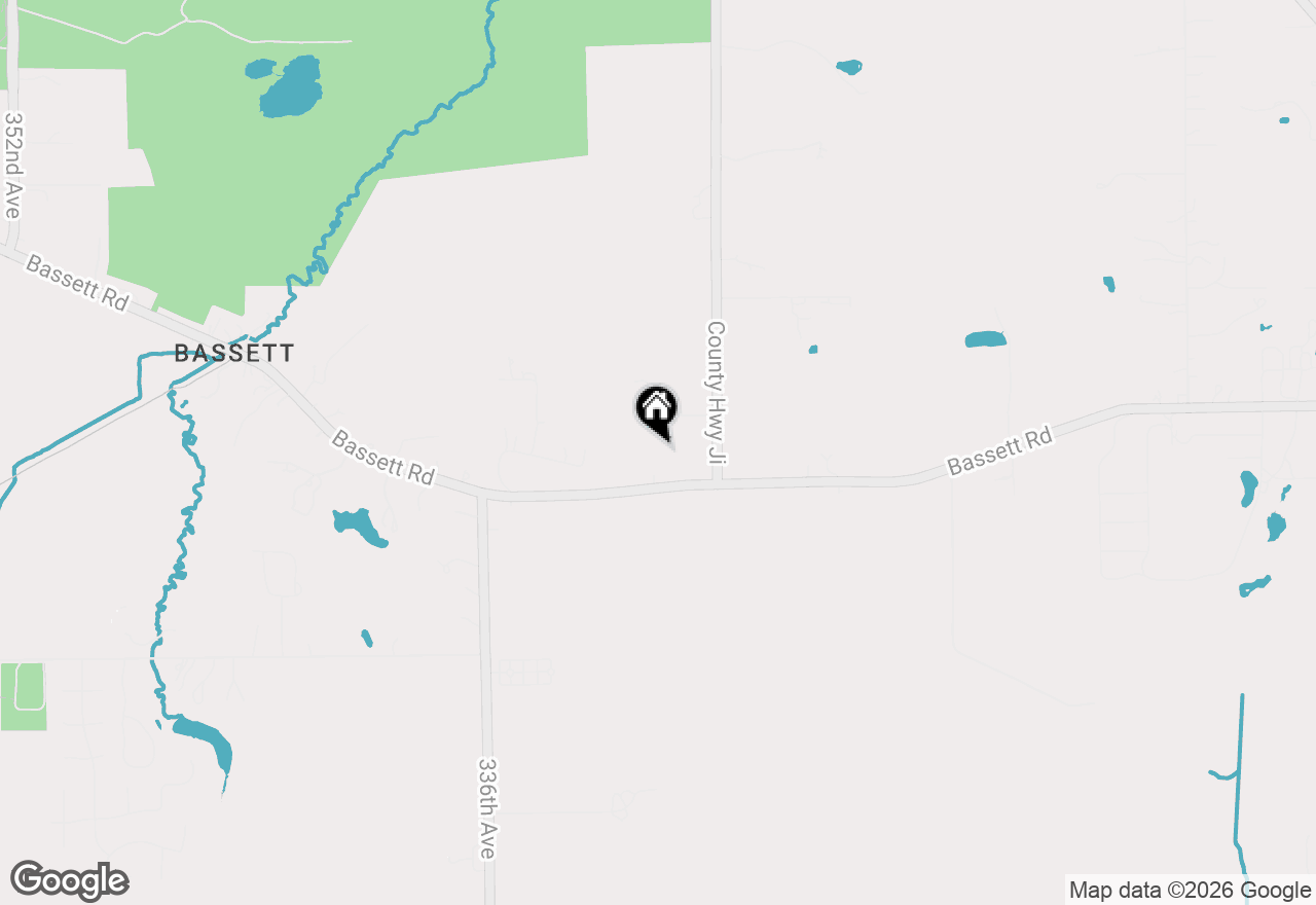 Map of 33016 Bassett Rd, Burlington, WI 53105