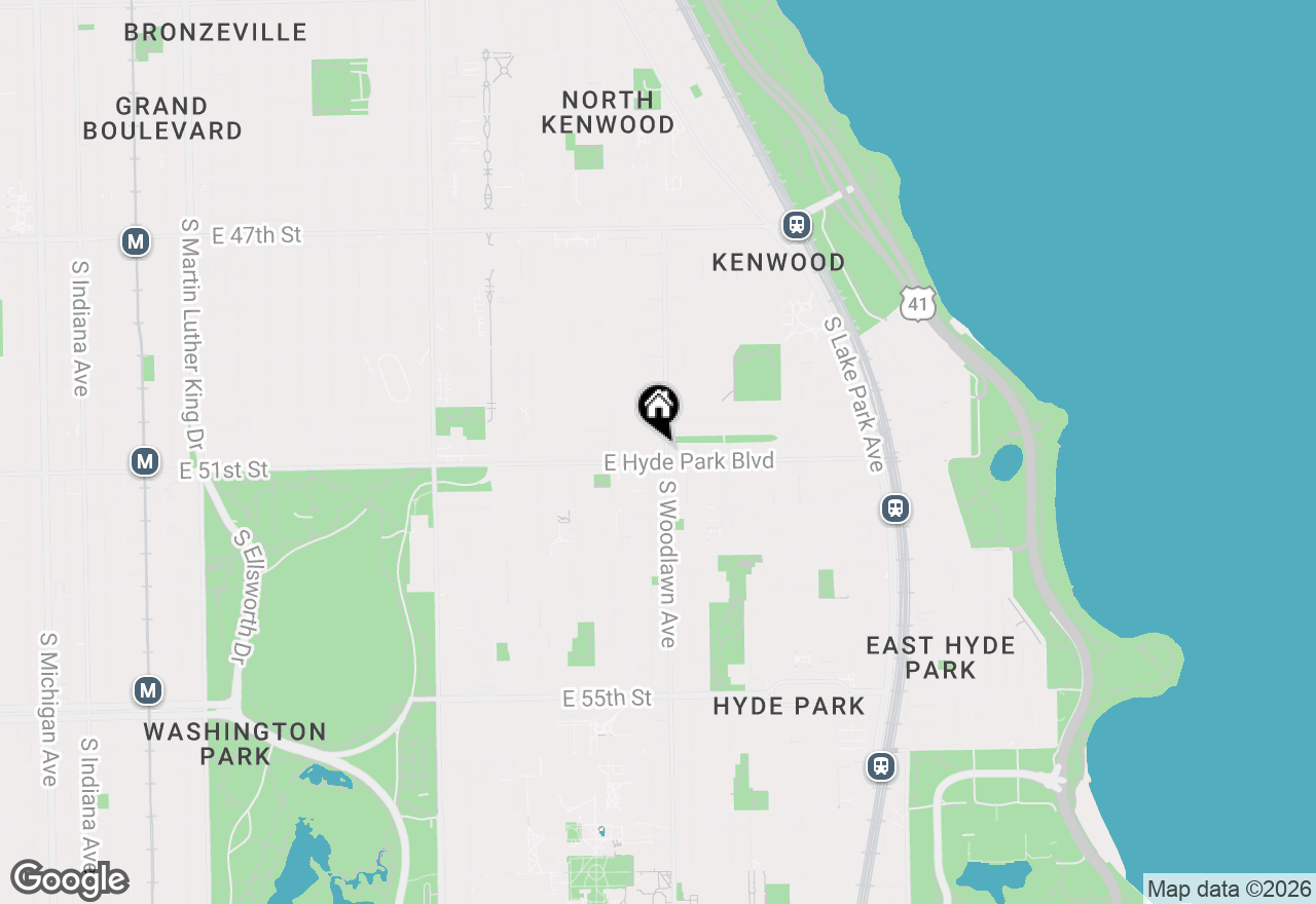 Map of 5054 S Woodlawn Avenue #3C, Chicago, IL 60615