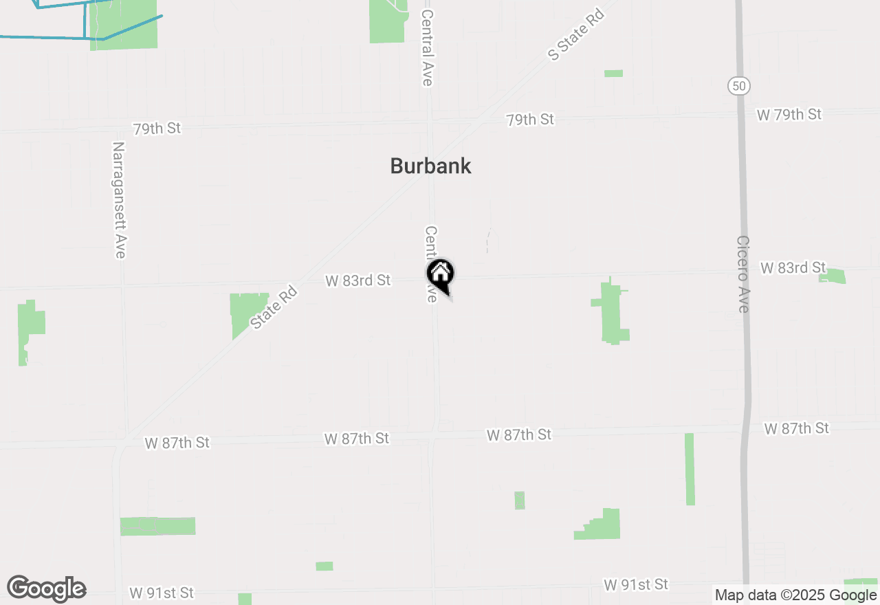 Map of 5549 W 83rd Place, Burbank, IL 60459