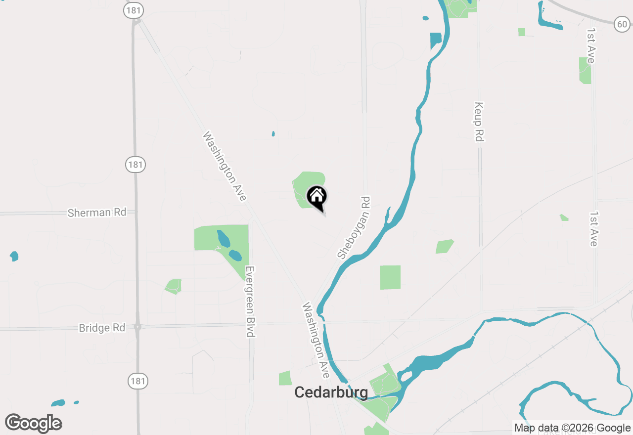 Map of N88W6311 Willowbrooke Dr, Cedarburg, WI 53012