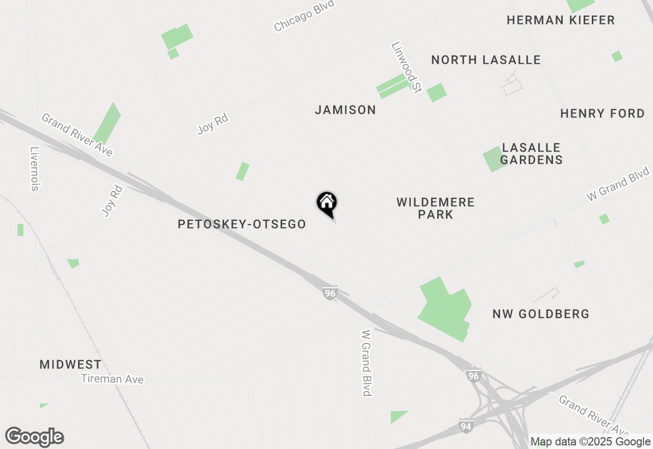 Map of 3801 Vicksburg Street, Detroit, MI 48206