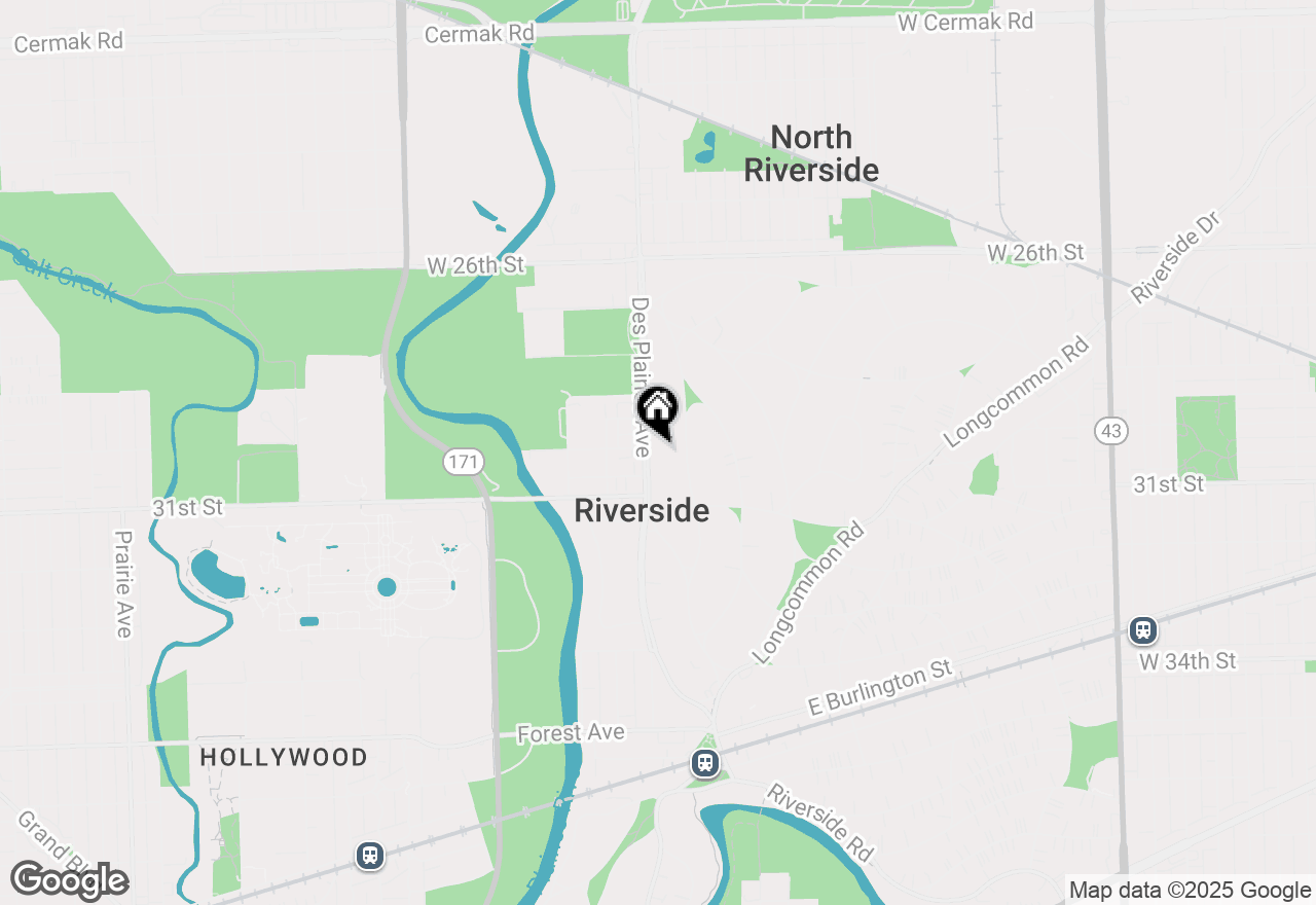 Map of 293 Desplaines Avenue, Riverside, IL 60546