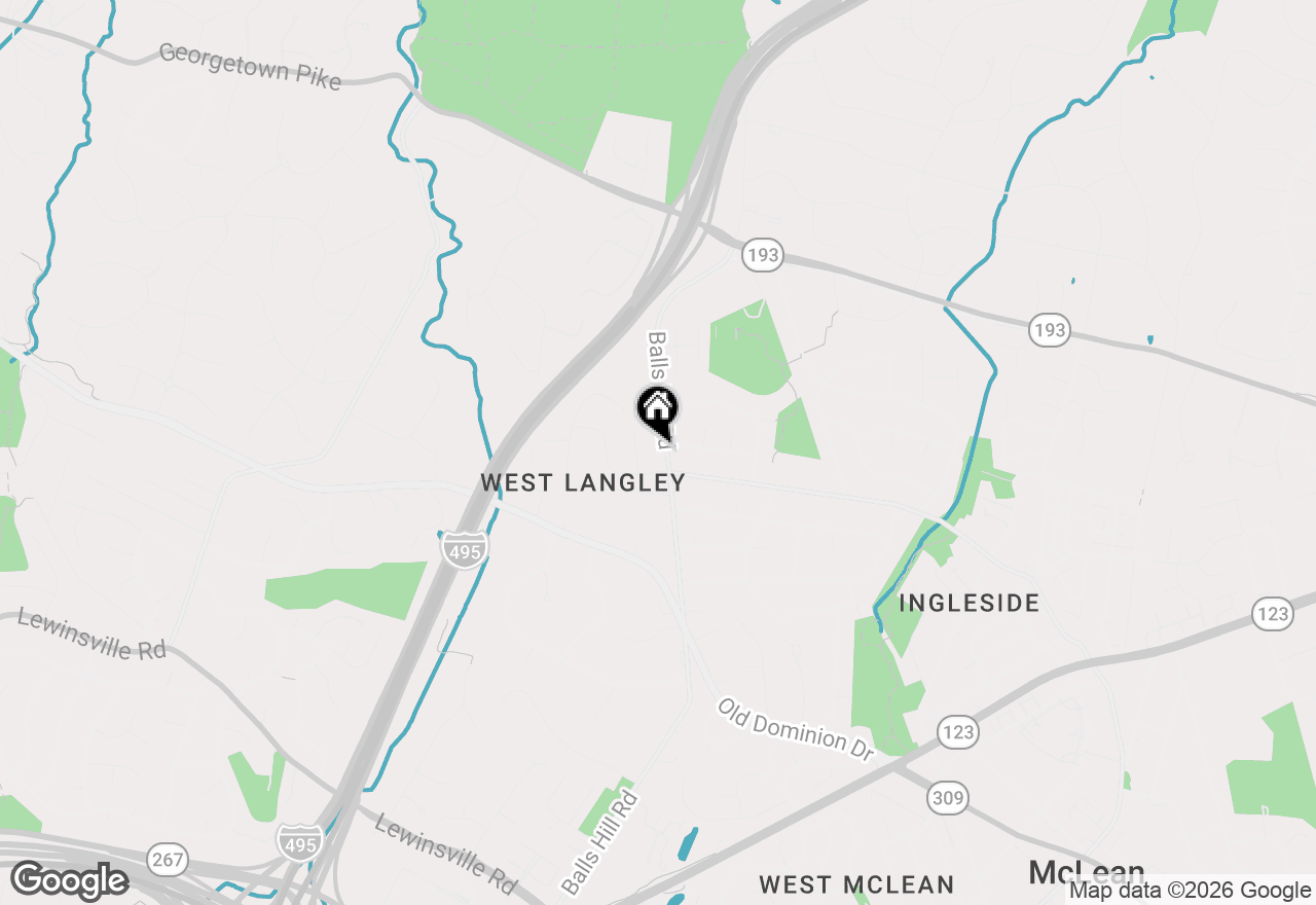 Map of 1100 Balls Hill Road, Mclean, VA 22101