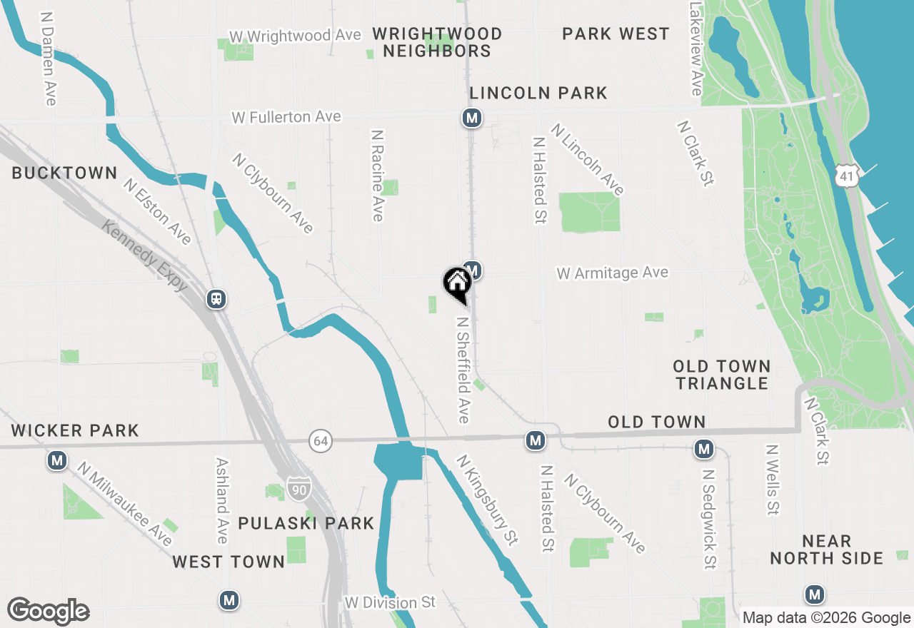Map of 1908 N Sheffield Avenue #2, Chicago, IL 60614