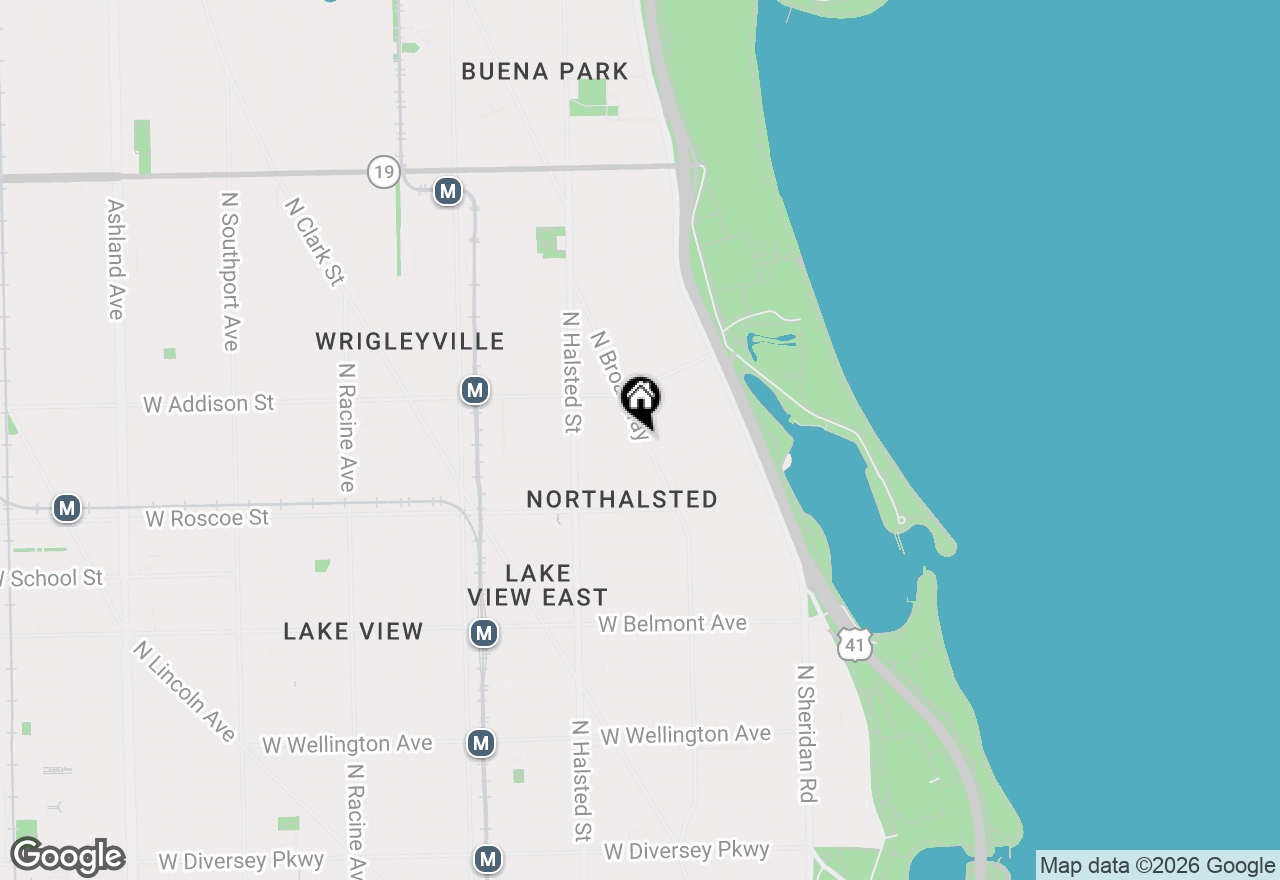 Map of 3514 N Broadway Street #1, Chicago, IL 60657