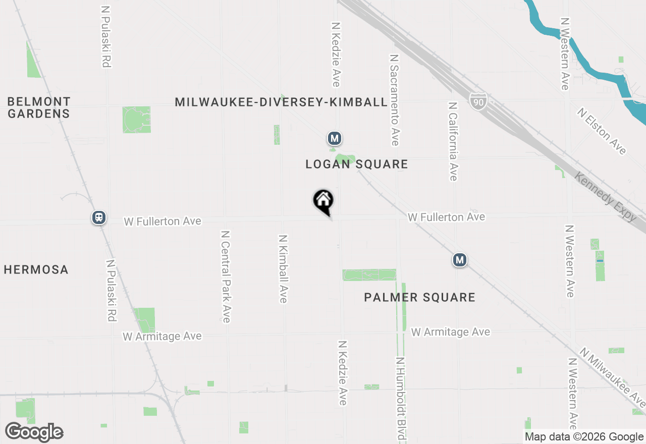 Map of 3225 W Fullerton Avenue #3-NE, Chicago, IL 60647