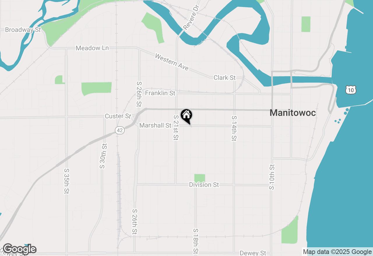 Map of 1911 Marshall St, Manitowoc, WI 54220